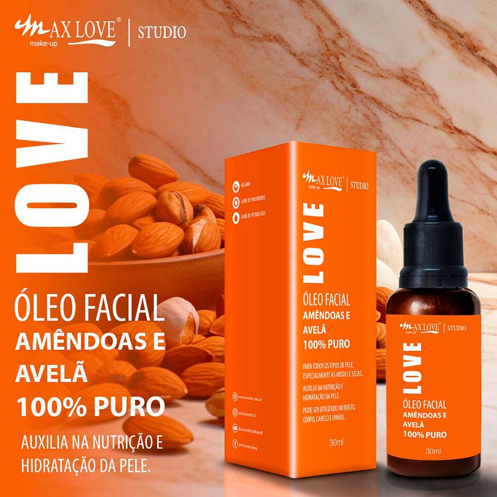 Óleo Facial Max Love Amêndoas E Avelã 100% Puro - Época Cosméticos