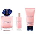 Giorgio Armani My Way Kit Coffret Perfume Feminino EDP Travel Size Loção Kit