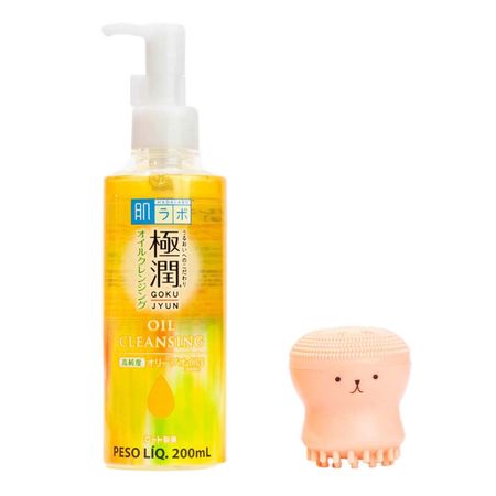 Hada-Labo-Gokujyun-Kit---Óleo-de-Limpeza-Facial-+-Massageador-Facial-Polvo-Kit--1