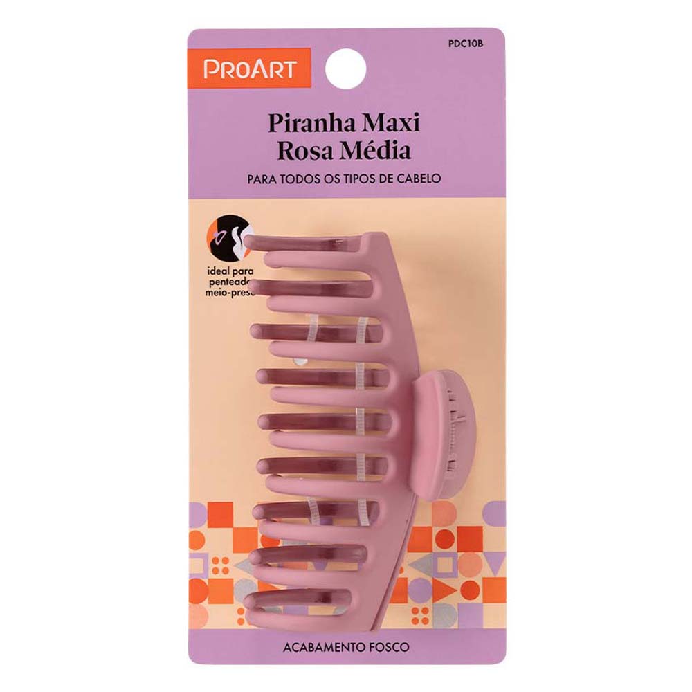 Prendedor de Cabelo Proart Maxi Rosa Média