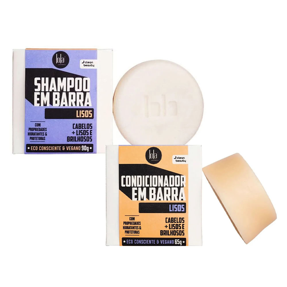Lola Cosmetics Liso Kit – Shampoo em Barra + Condicionador em Barra