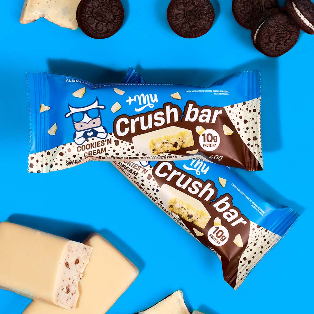 Barrinha de Proteína Crushbar +Mu Cookies'n Cream