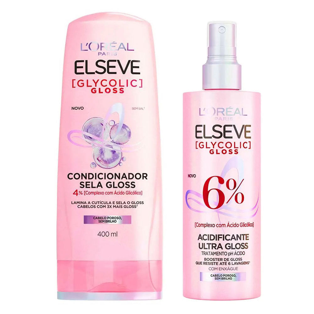 Elseve Glycolic Gloss Kit – Condicionador + Tratamento Acidificante