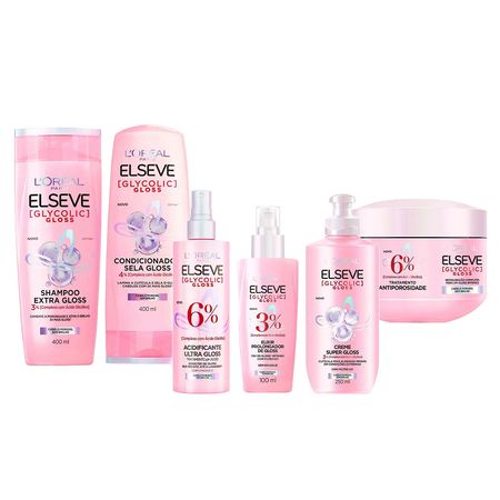 Elseve-Glycolic-Gloss-Kit---Shampoo-+-Condicionador-+-Sérum-+-Creme-de-Tratamento-+-Creme-Super-Gloss-+-Tratamento-Acidificante-Kit--1