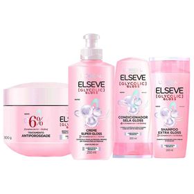 elseve-glycolic-gloss-kit-shampoo-condicionador-creme-super-gloss-creme-de-tratamento-200ml