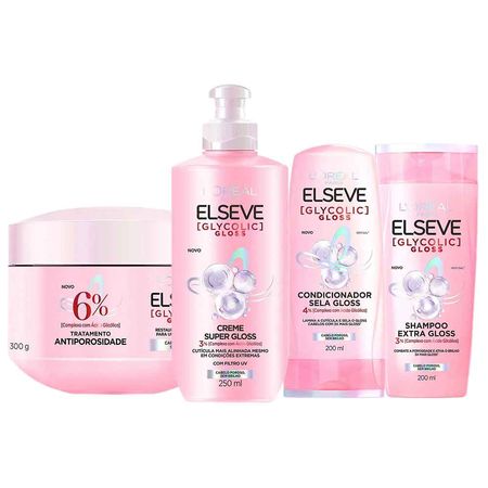 Elseve-Glycolic-Gloss-Kit---Shampoo-+-Condicionador-+-Creme-Super-Gloss-+-Creme-de-Tratamento-Kit--1