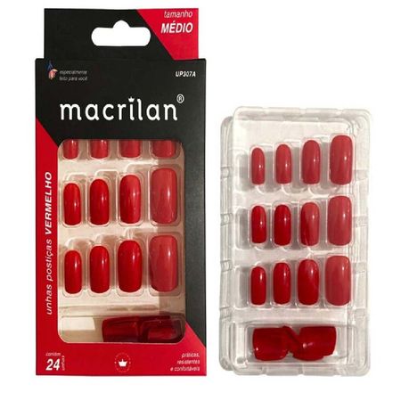 Unhas-Postiças-Macrilan-Tamanho-Médio-Vermelho---UP307A--2