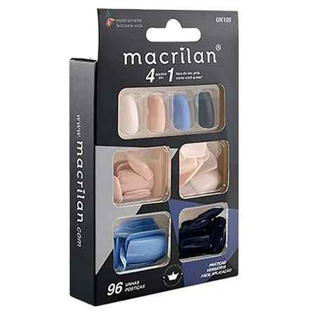 Macrilan-Kit-de-Unhas-Postiças-Tamanho-Médio-96-Peças---UK105-Kit--2