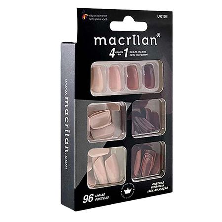 Macrilan-Kit-de-Unhas-Postiças-Tamanho-Médio-96-Peças---UK104-Kit--2