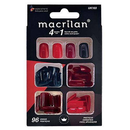 Macrilan-Kit-de-Unhas-Postiças-Tamanho-Médio-96-Peças---UK103-Kit--1