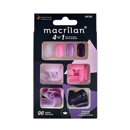 Macrilan-Kit-de-Unhas-Postiças-Tamanho-Médio-96-Peças---UK102-Kit--1