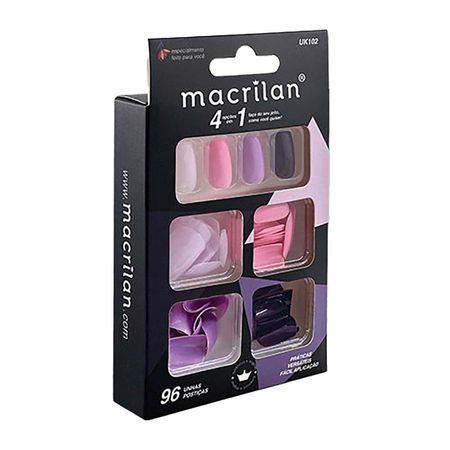 Macrilan-Kit-de-Unhas-Postiças-Tamanho-Médio-96-Peças---UK102-Kit--2