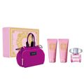 Versace Bright Crystal Wom Coffret - Perfume Feminino Eau de Toilette + Body Lotion + Shower Gel + Nécessaire Kit