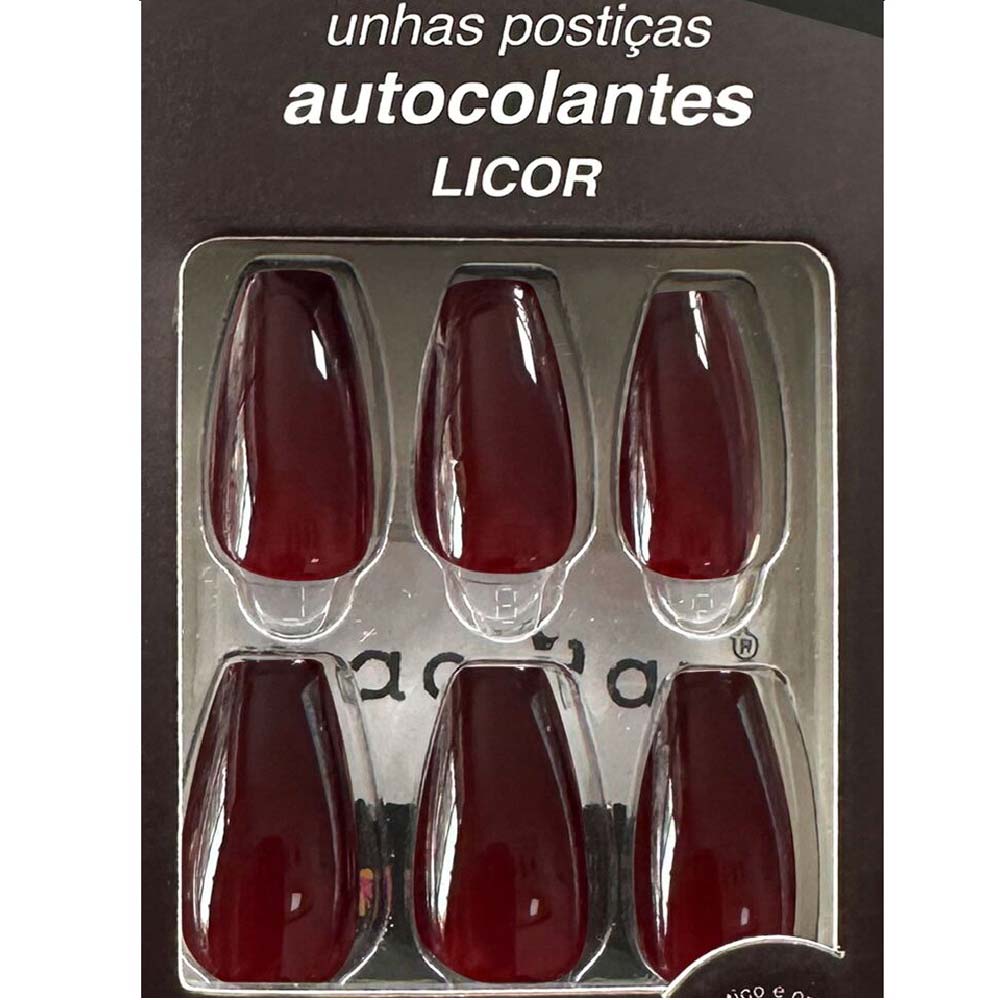 Unhas Postiças Macrilan Autocolantes Tamanho Médio Formato Bailarina