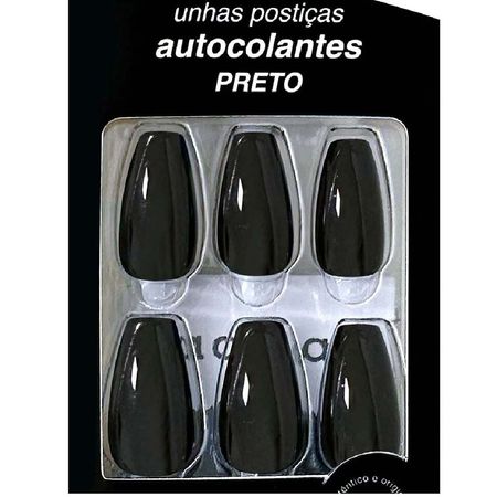 Unhas-Postiças-Macrilan-Autocolantes-Tamanho-Médio-Formato-Bailarina-Preto---UP701B--2