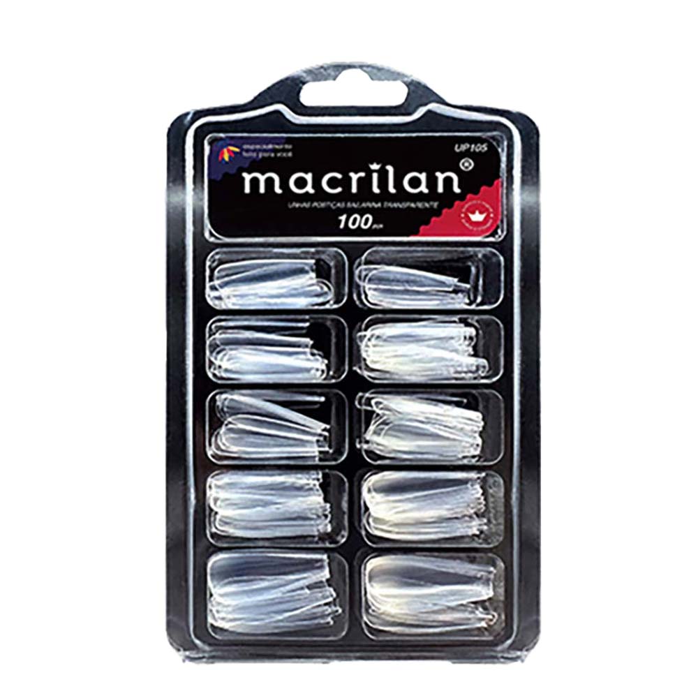 Macrilan Kit de Unhas Postiças Bailarina Transparente UP105