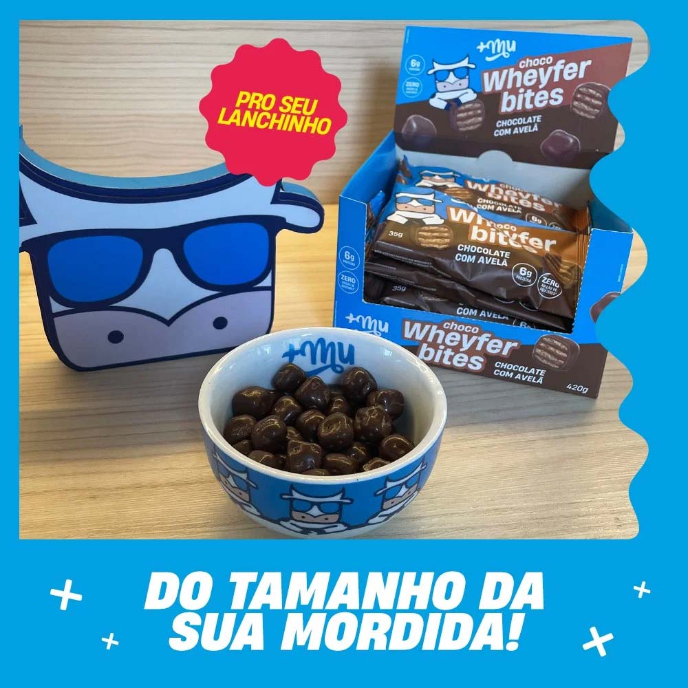 Chocowheyfer Bites +Mu – Chocolate com Avelã