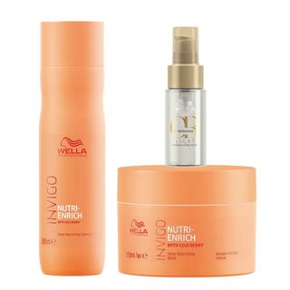 Wella Professionals Invigo Nutri-Enrich Kit – Shampoo + Máscara + Óleo Capilar Light