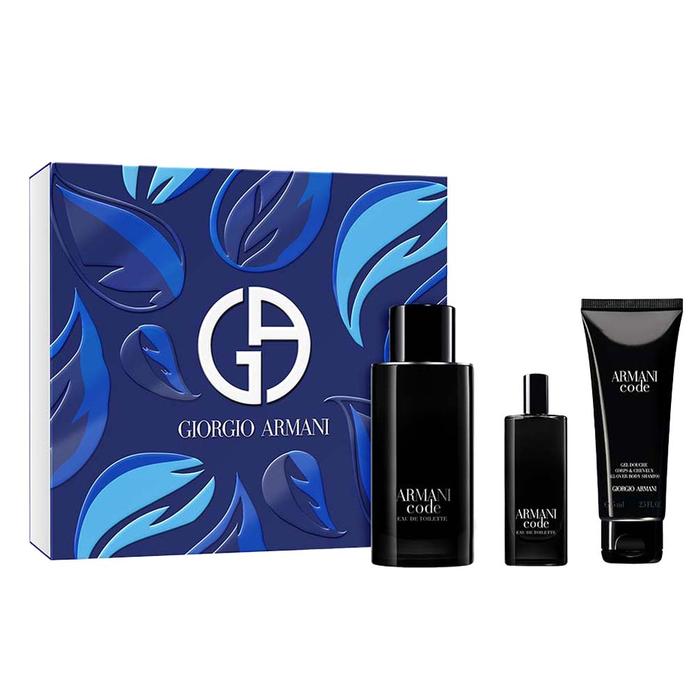 Armani Code Coffret Perfume masculino EDT Travel Size Gel de Banho
