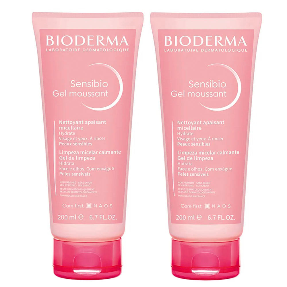 Bioderma Sensibio Gel Moussant Kit com 2 unidades de 200ml