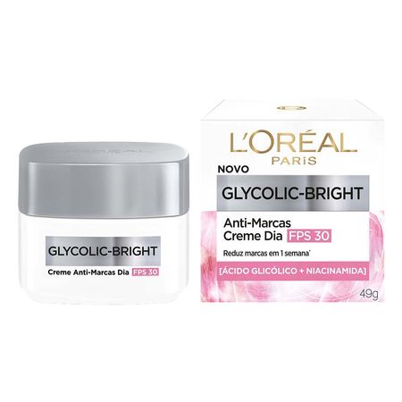 Gel-Creme-Facial-Anti-Marcas-L'Oréal-Paris---Glycolic-Bright-Dia-FPS30-49g--2