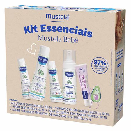 Mustela-Essenciais-Kit---Gel-+-Shampoo-+-Loção-Hidratante-+-Água-de-Limpeza-+-Creme-de-Assaduras-Kit--2