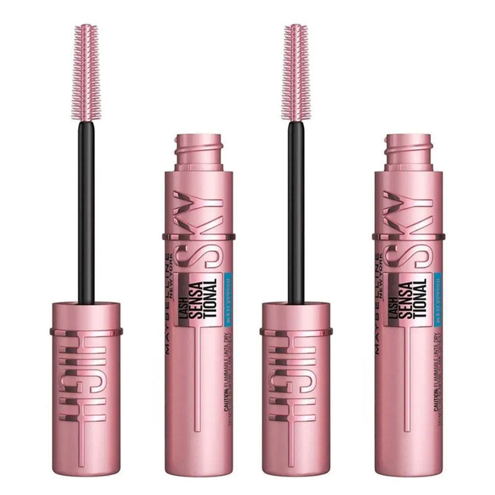 Maybelline NY Lash Sensational Sky High Máscara de Cílios À Prova D'Água Kit com 2 unidades