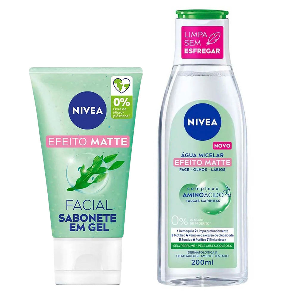 Kit NIVEA Micellair + Controle do Brilho - Água Micelar 7 em 1 + Sabonete  em Gel - Época Cosméticos