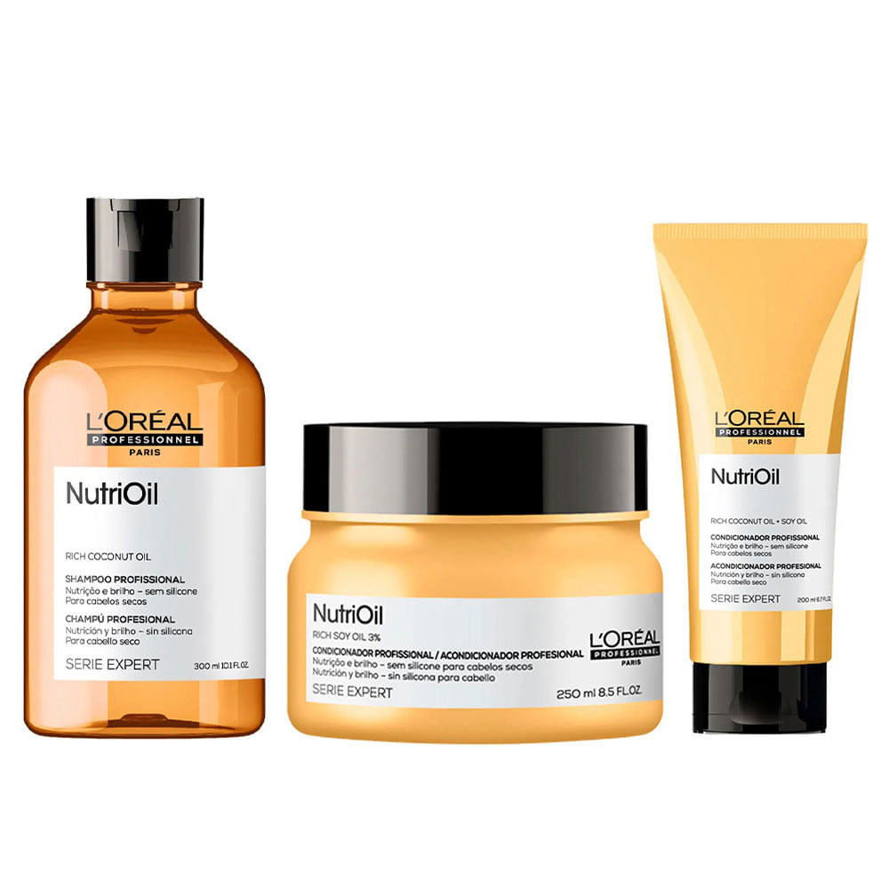 L'Oréal Professionnel NutriOil Kit – Shampoo + Condicionador + Máscara