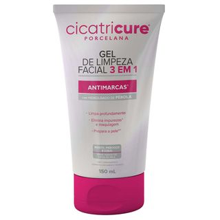 Gel de Limpeza Facial Cicatricure Porcelana 3 em 1 Antimarcas