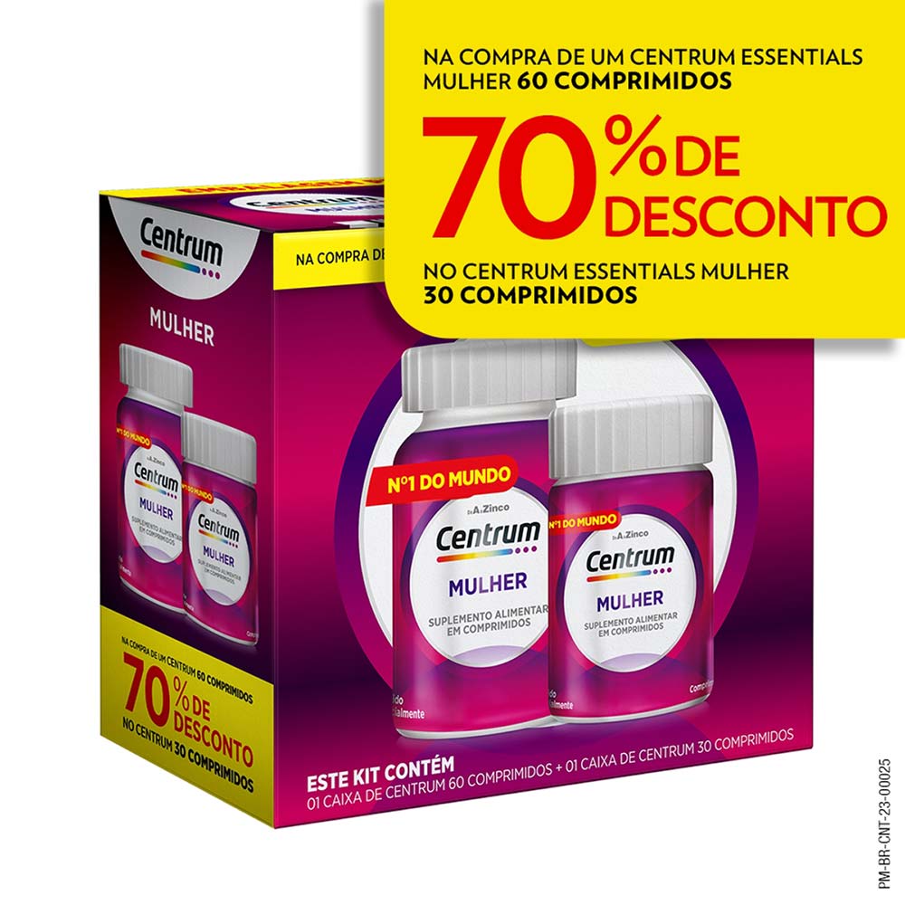 Suplemento Vitamínico Centrum de A a Zinco Kit com 60 e 30 Comprimidos