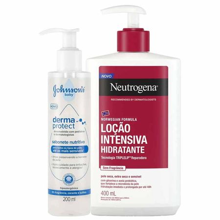 Kit---Hidratante-Corporal-Neutrogena-+-Sabonete-Nutritivo-Johnson's-Baby-Para-Todos-os-Tipos-de-Pele-Kit--1