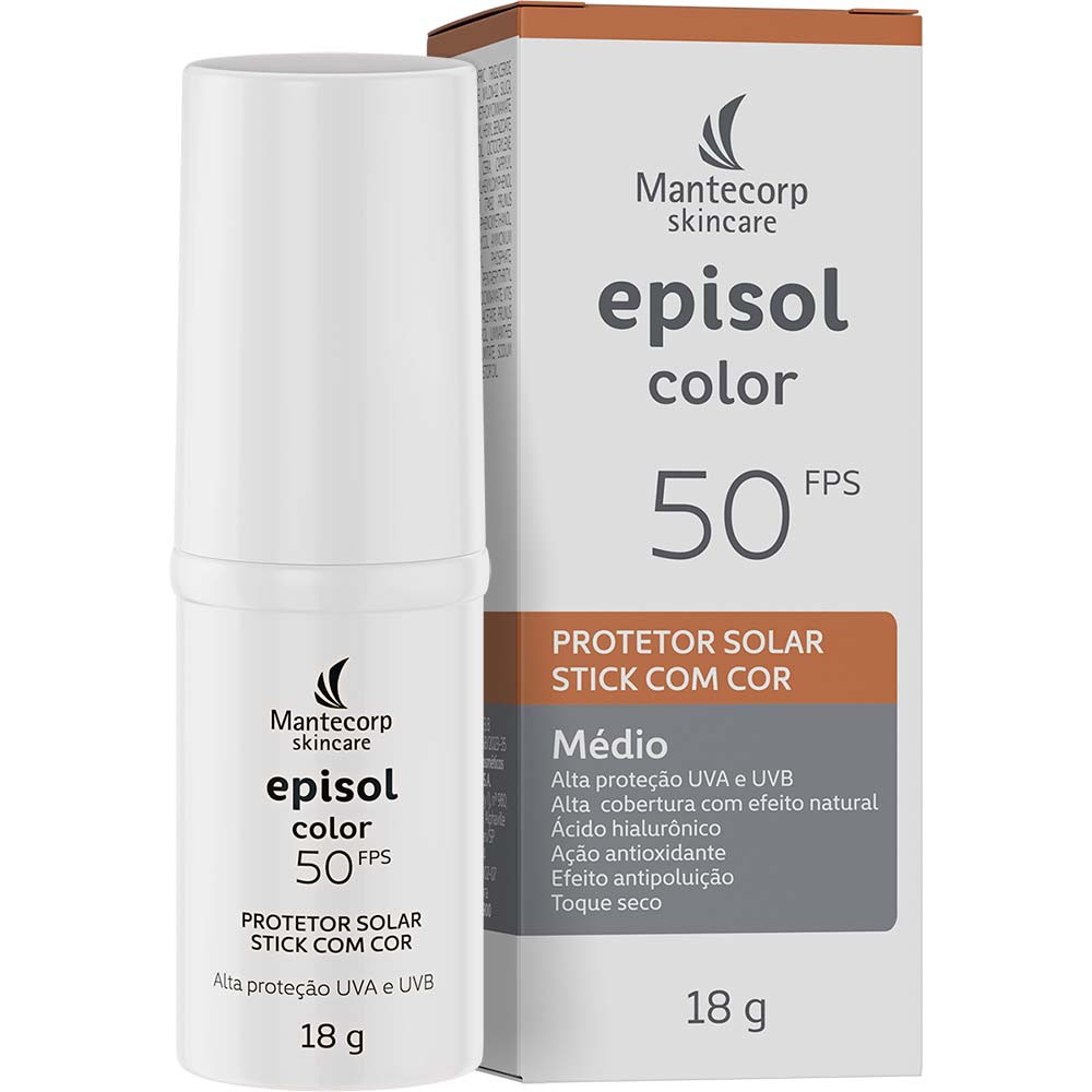 Episol Color Stick Mantecorp Skincare - Protetor Solar com Cor FPS50