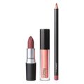 Mac Pout Full of Posies Pink Soar Kit - Batom + Lápis Labial + Gloss Kit