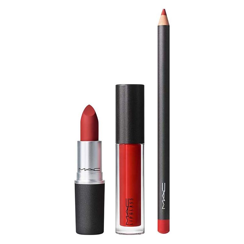 MAC Kit para Lábios Pout Full of Posies - Batom + Lápis Labial + Gloss ...