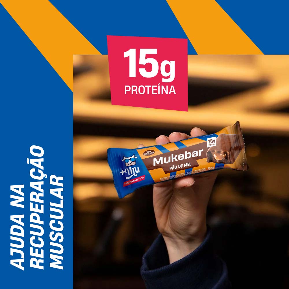 Barrinha de Proteína +Mu Performance Mukebar - Pão De Mel
