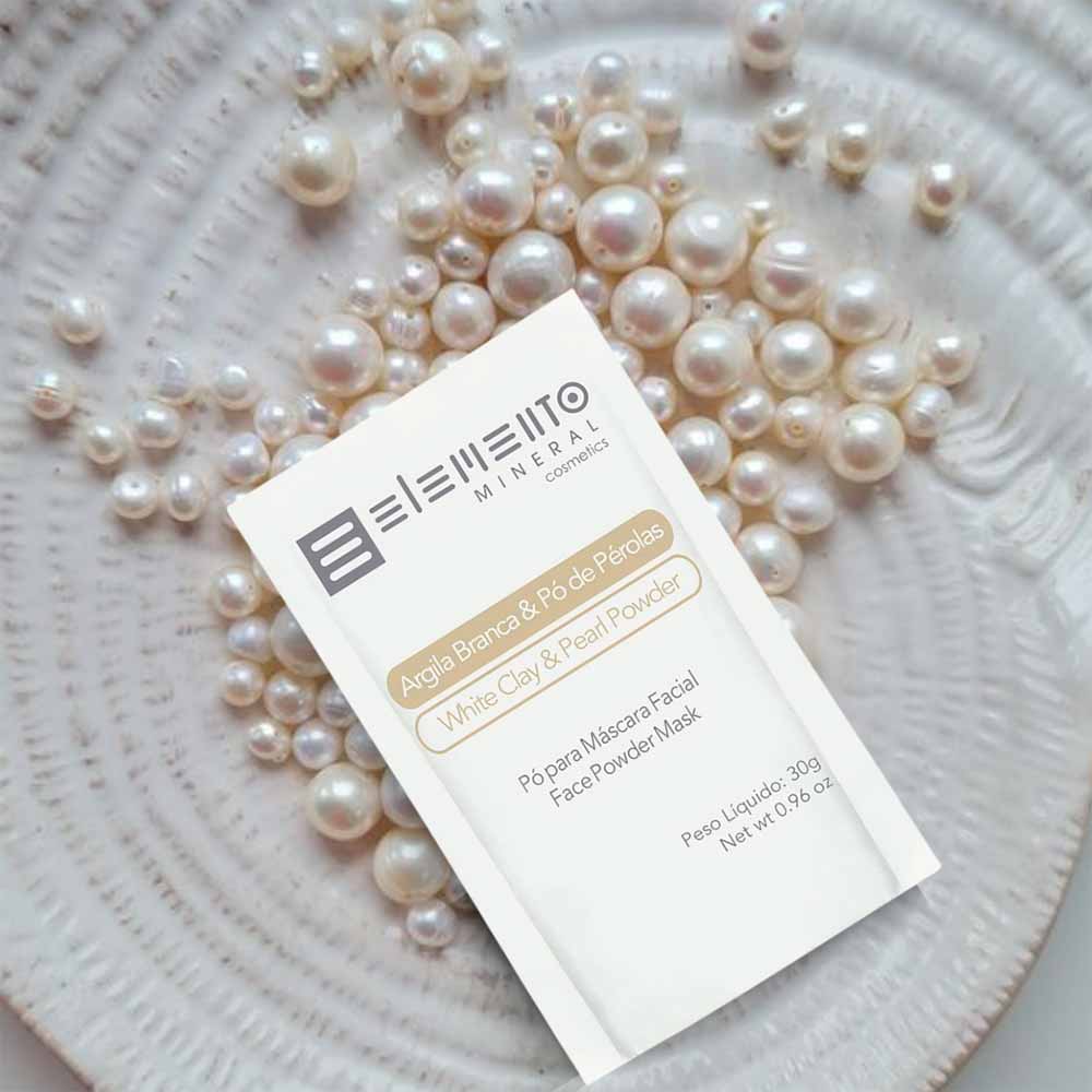 Máscara Facial Elemento Mineral Argila Branca com Pó de Pérolas