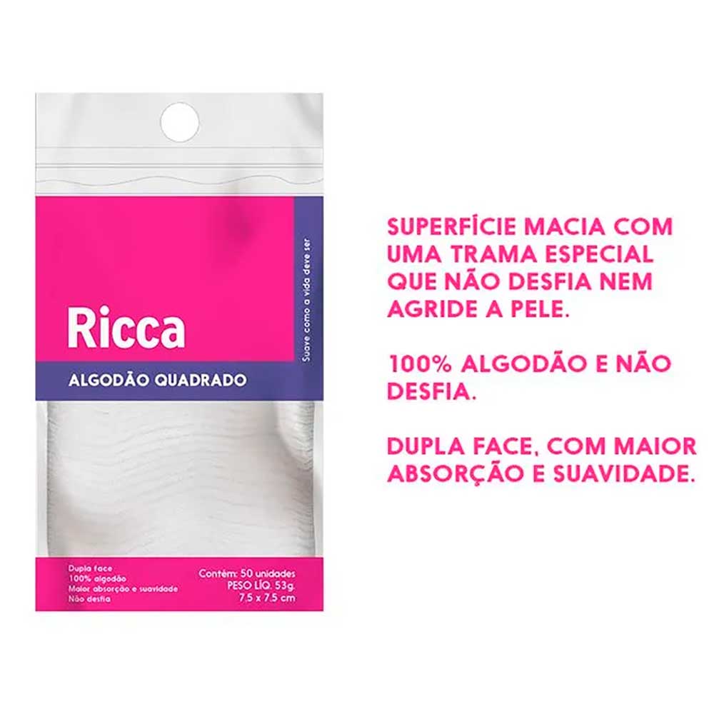 Discos de Alogodão Quadrado Ricca