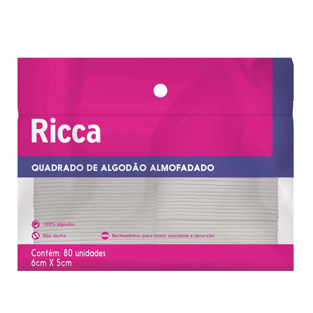 Quadradinho de Algodão 80un  Ricca