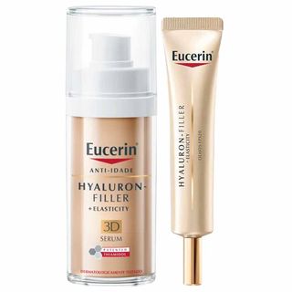 Eucerin Hyaluron-filler Elasticity Kit – Creme Anti-Idade Para Área dos Olhos + Sérum Facial Para Peles Maduras Para todos os tipos de peles