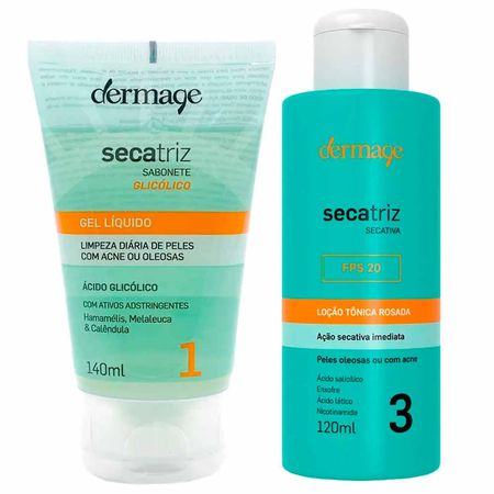 Dermage-Secatriz-Kit---Loção-Tônica-+-Sabonete-Líquido-para-Limpeza-Facial-Kit--1