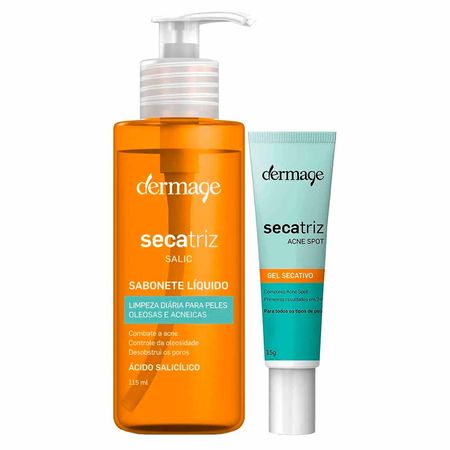 Dermage-Secatriz-Kit---Sabonete-Líquido-+-Gel-Secativo-para-Peles-Oleosas-e-Acneicas-Kit--1