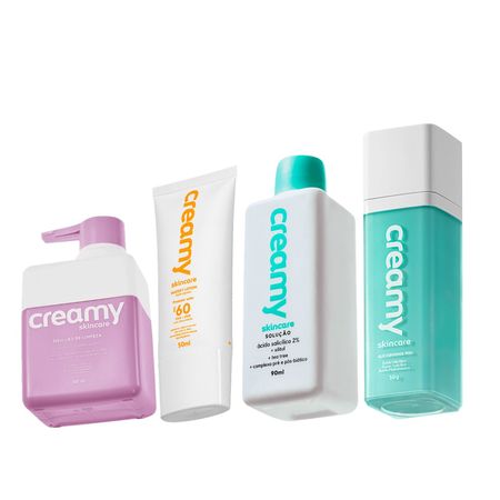 Kit-Creamy-Skincare-Limpeza-Proteção-Solar-Salicílico-Glicointense-Peel-(4-produtos)--1