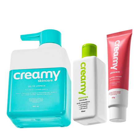 Kit-Creamy-Calming-Cream-Hidratante-Facial-Ácido-Tranexâmico-Solução-Tônico-Faciale-Gel-de-Limpeza-(3-produtos)--1