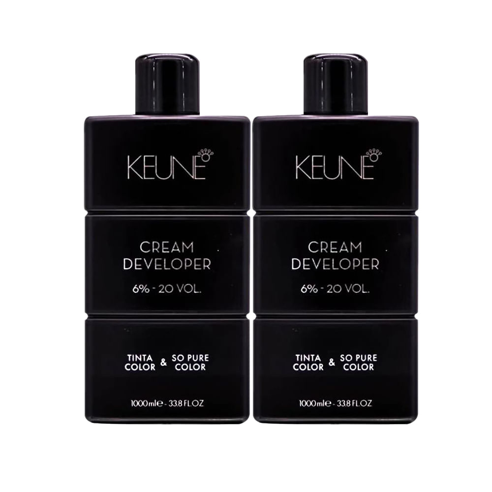 Kit Keune Tinta Color & So Pure Color 6% - 20 VOL  Oxidante Cremoso 1L (2 unidades)