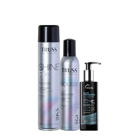 Kit-Truss-Mousse-Fix-Mousse-Modelador-Shine-Spray-de-Brilho-e-Hair-Protector-(3-produtos)--1