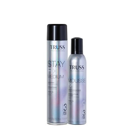 Kit-Truss-Mousse-Fix-Mousse-Modelador-e-Shine-Fix-Medium-Spray-Fixador-(2-produtos)--1