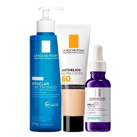 La-Roche-Posay-Kit---Gel-de-Limpeza-+-Sérum-+-Protetor-Solar-FPS60-Cor-2.0-para-Rejuvenescimento-Facial-Kit--1