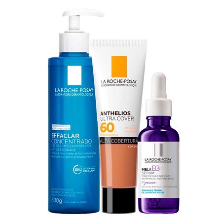 La-Roche-Posay-Kit---Gel-de-Limpeza-+-Sérum-+-Protetor-Solar-FPS60-Cor-5.0-para-Rejuvenescimento-Facial-Kit--1