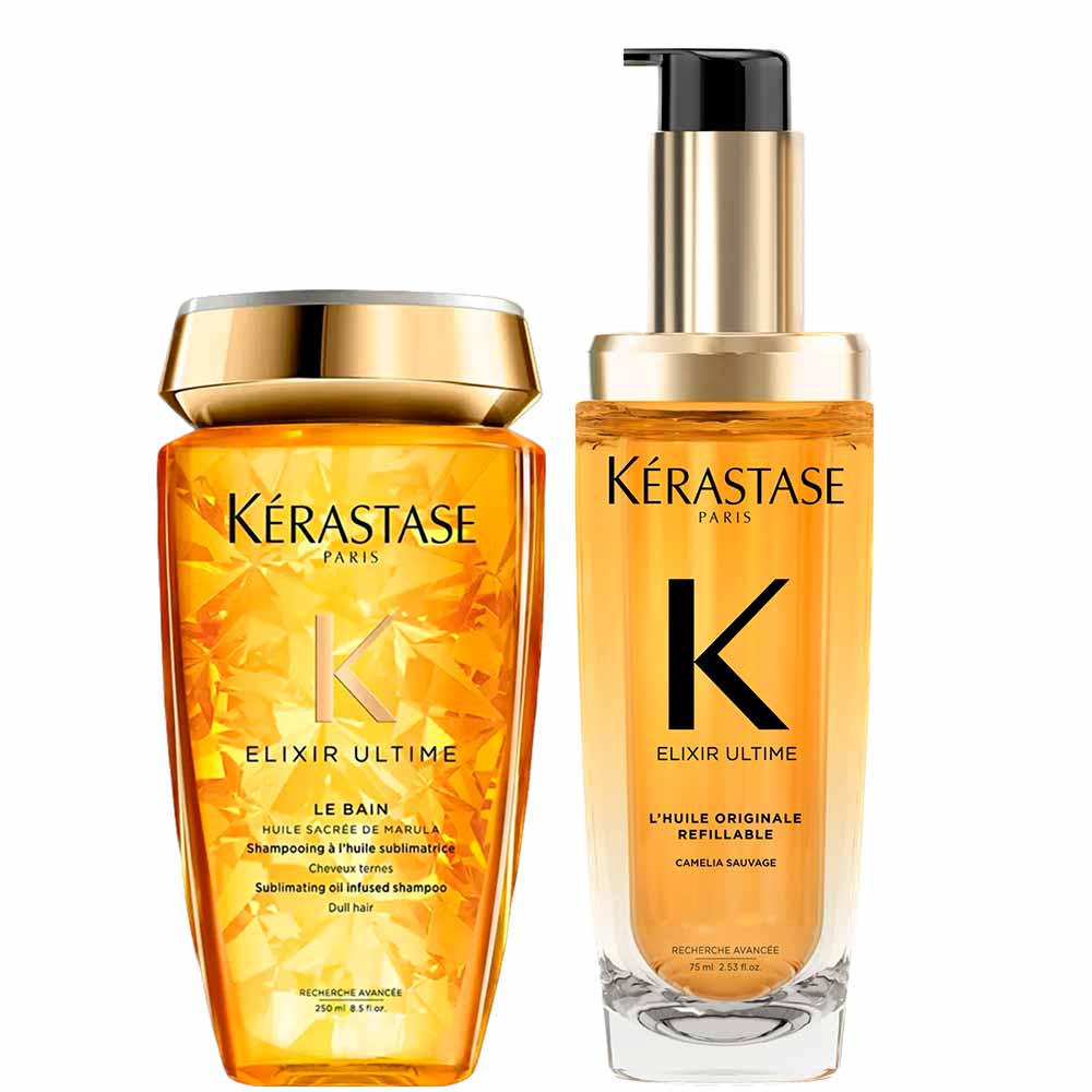 Kérastase Ultime Kit - Óleo Capilar + Shampoo para Cabelos sem Brilho